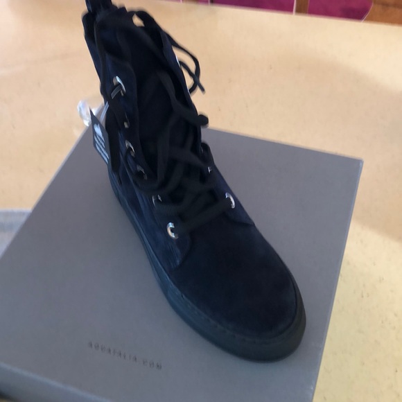 Gorgeous Aquatalia Dark Blue Combat STYLE Suede boot - Picture 3 of 4